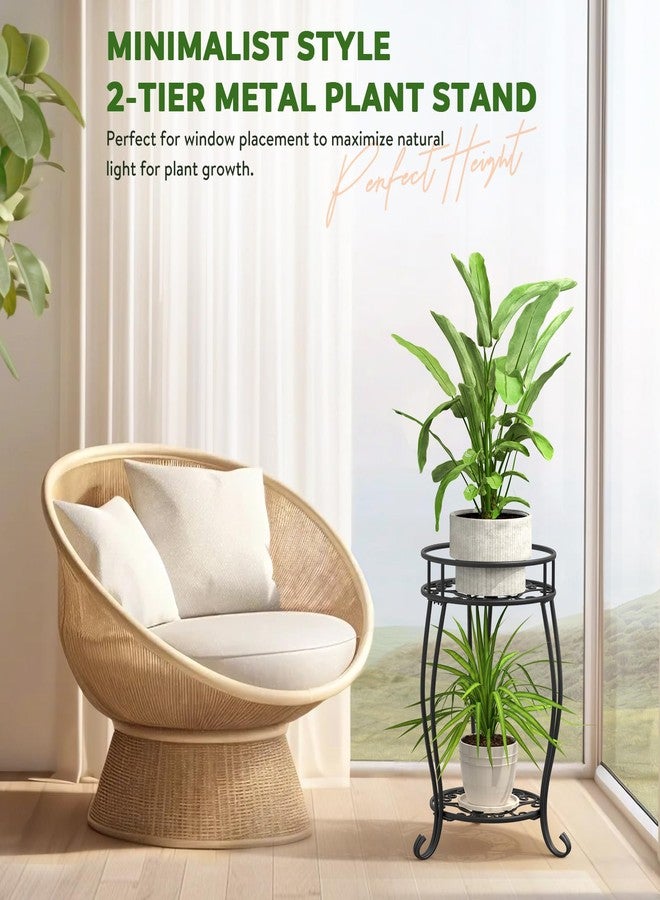 TOSKING Plant Stand Indoor Outdoor , 2 Tier Metal Rustproof Stable Plant Stands ,Multiple Plant Rack Holder Rack Flower Pot Stand Heavy Duty Plant Shelf for Living Room Balcony Garden Patio Bedroom - Image 4
