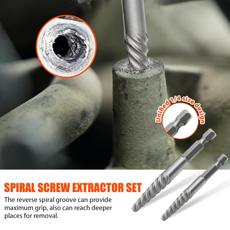 Coobeast 11Pcs Screw Extractor Set, Left Hand Drill Bit and Bolt Extractor Kit Easy to Remove Stripped Broken Damaged Screw Bolt and Nut Out, Reverse Drill Bit Extractor Set with Sturdy Case - Image 5