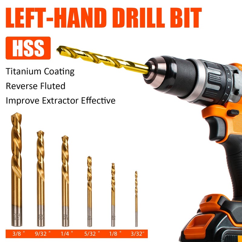 Coobeast 11Pcs Screw Extractor Set, Left Hand Drill Bit and Bolt Extractor Kit Easy to Remove Stripped Broken Damaged Screw Bolt and Nut Out, Reverse Drill Bit Extractor Set with Sturdy Case - Image 4