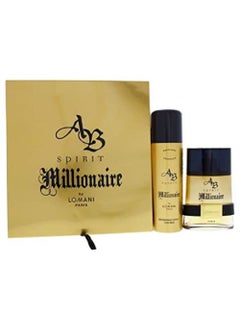Lomani Lomani AB Spirit Millionaire by Lomani for Men - 2 Pc Gift Set 3.4oz EDP Spray,3.4oz Body Lotion 