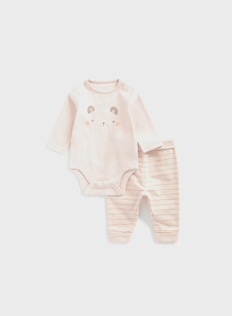 مذركير Infant Mouse Print Bodysuit & Sweatpants Set
