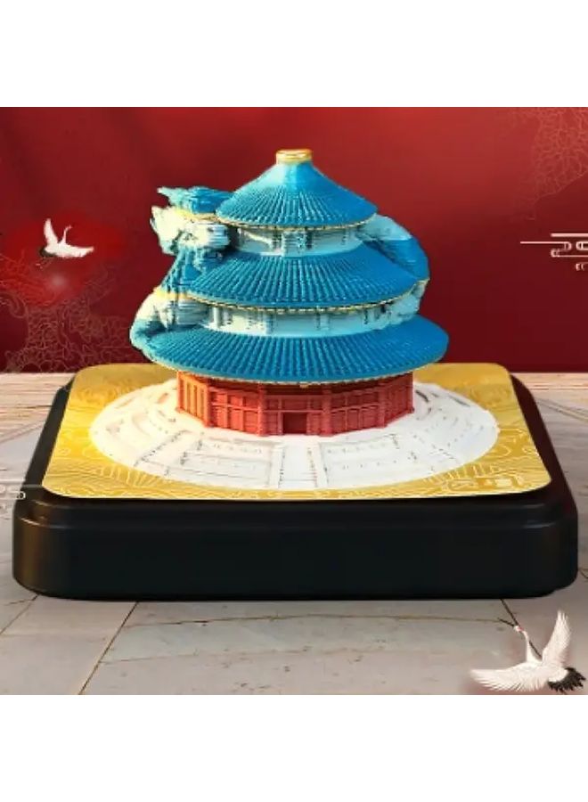 2026 Chinese New Year 3D Paper Carving Calendar The Hall of Prayer for Good Harvest Dragon Design Hand Tearable Weekly Planner Chinese Zodiac Dates Elegant Desktop Decor Home Office - Image 1