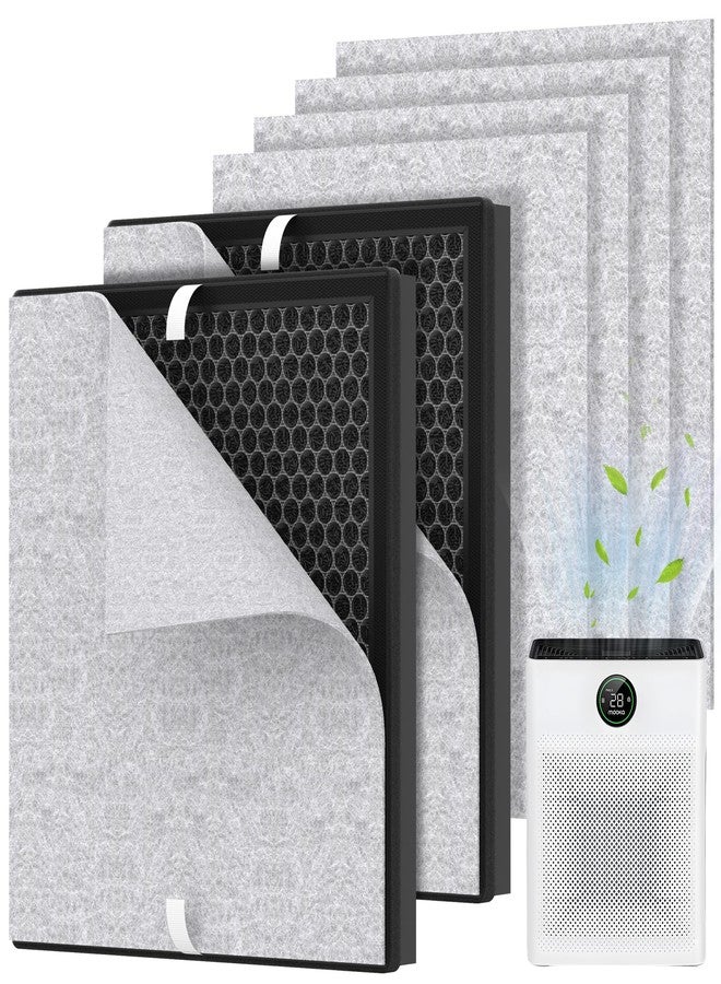 XBWW 2 Packs PR1 Replacement Filter for Mooka PR1 Air Cleaner Purifier, Premium Filter for Home Large Room up to 2200sq.ft with 4pcs Washable Pre-filters for Home Pets Dander Hair - Image 1