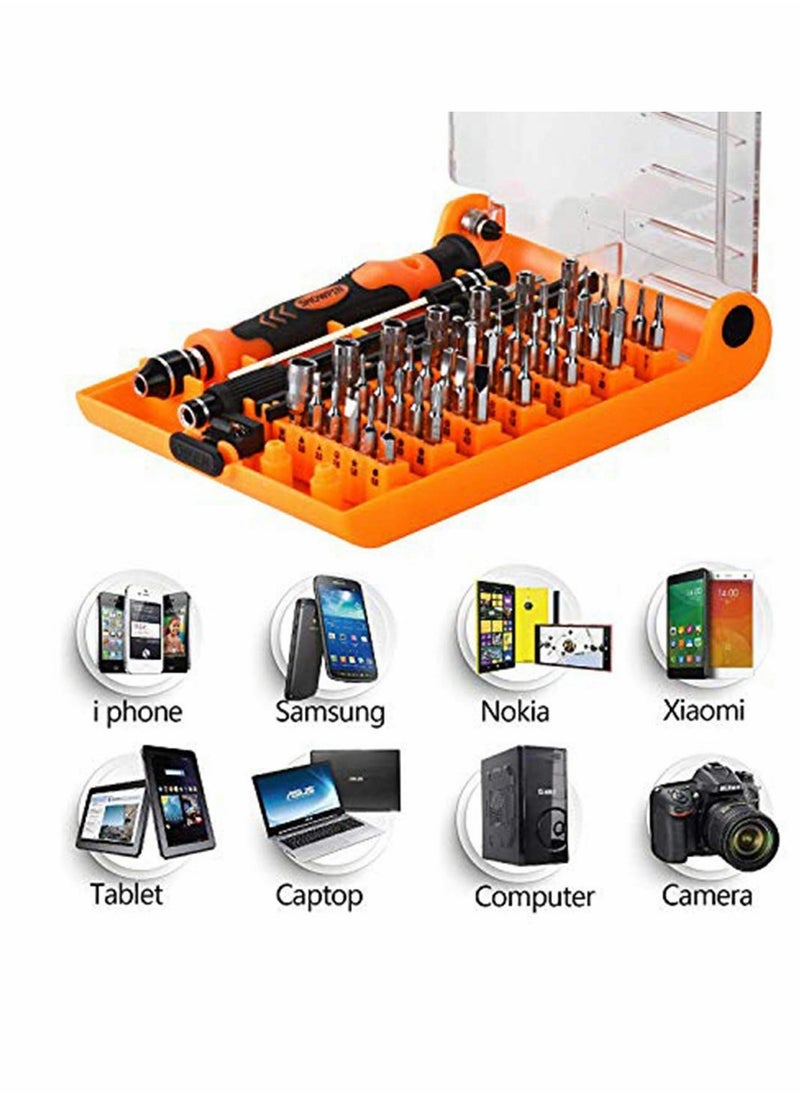 KASTWAVE - Screwdriver Set, Small Torx Set with T3 T4 T5 T6 T7 T8 Security Torx Bit, 45 in 1 Mini Professional Precision Repair Tool Kit with Phillips & Hex Bit for iPhone, Tablet, Laptop, PC Repair - Image 1