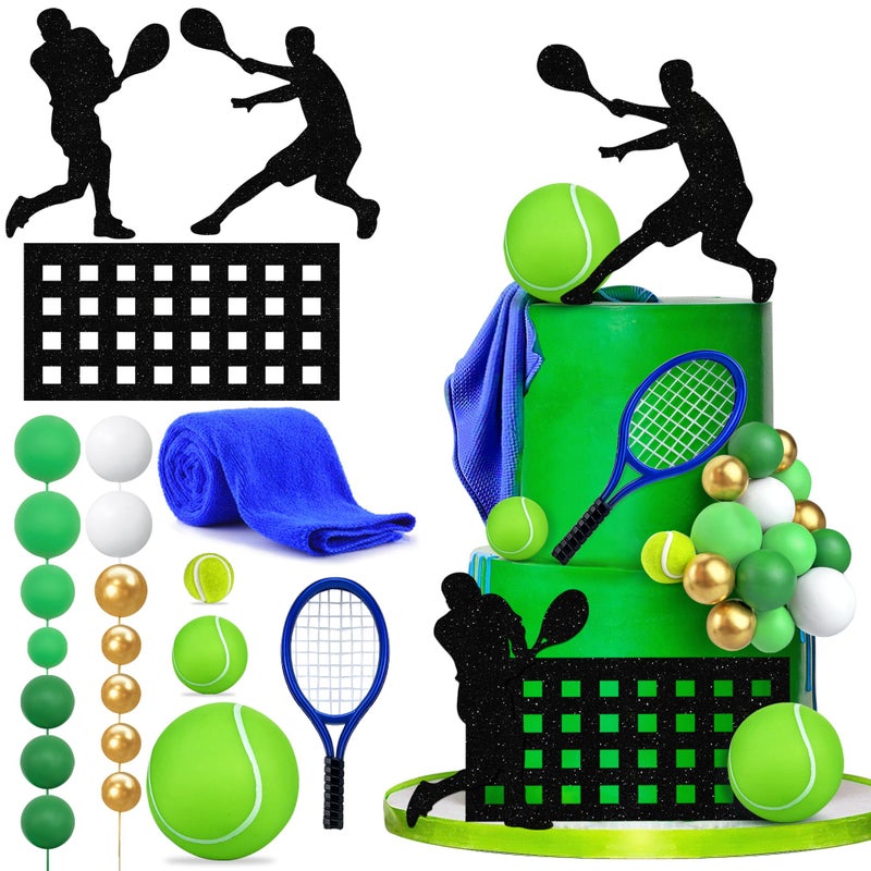 KEEPARTY 23 PCS Tennis Cake Toppers Sports Ball Cake Decorations for Baby Shower Birthday Party Decorations Supplies - Image 2