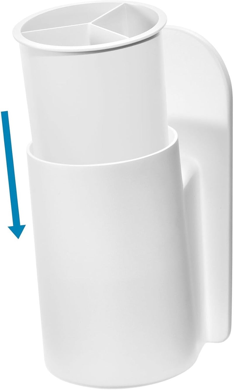 InterDesign iDesign Self-Adhesive Divided Bathroom Tumbler - White - Image 5