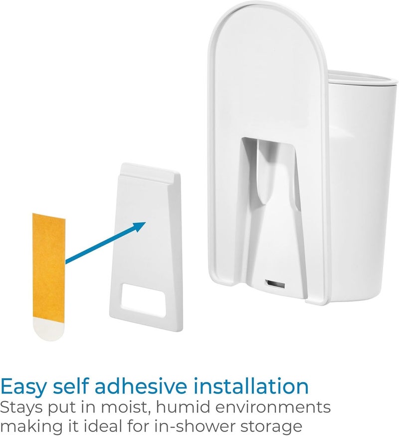 InterDesign iDesign Self-Adhesive Divided Bathroom Tumbler - White - Image 4