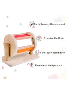 KASTWAVE Montessori Spinning Drum Toy for 6 Month Baby Infant, Infant Developmental Wooden Toy Montessori-inspired Baby Toy Educational Spinning Drum Montessori Toy for Boy Girls Christmas Birthday Gift  - Image 3