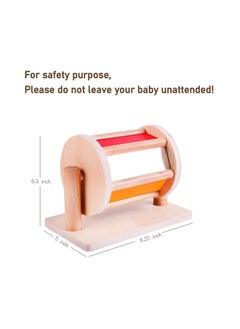 KASTWAVE Montessori Spinning Drum Toy for 6 Month Baby Infant, Infant Developmental Wooden Toy Montessori-inspired Baby Toy Educational Spinning Drum Montessori Toy for Boy Girls Christmas Birthday Gift  - Image 5