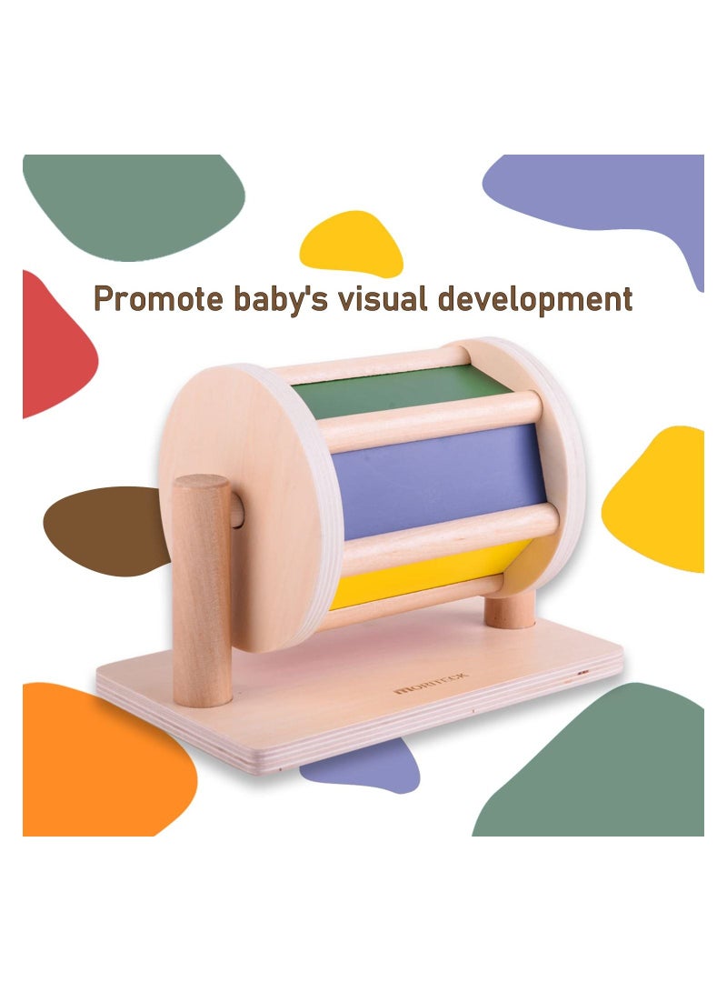 KASTWAVE Montessori Spinning Drum Toy for 6 Month Baby Infant, Infant Developmental Wooden Toy Montessori-inspired Baby Toy Educational Spinning Drum Montessori Toy for Boy Girls Christmas Birthday Gift  - Image 4
