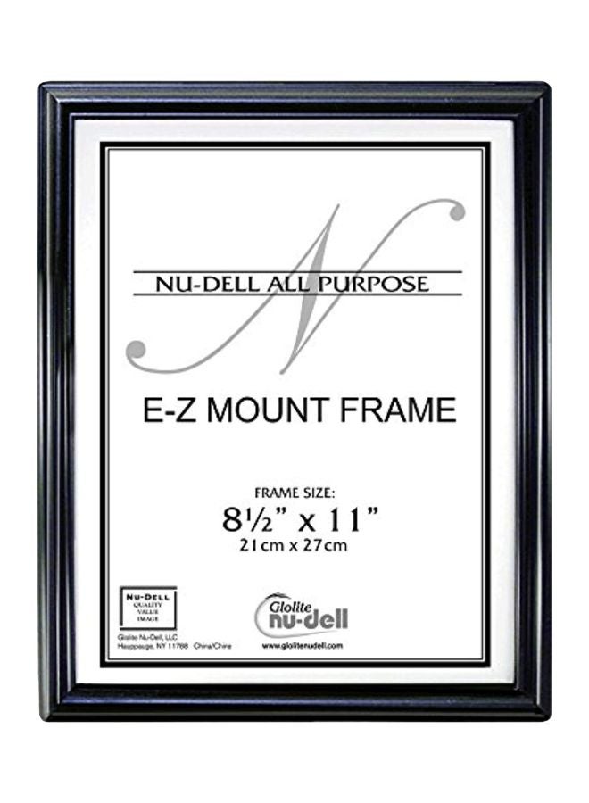 Nudell 8.5" x 11" EZ Mount Economy Document Frame Plastic Face, Black - Image 1