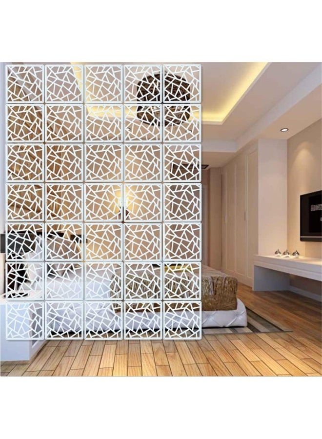 TPGP 12Pcs/Set Hanging Room Divider White Room Screen Divider Panels Home Panel With All Accessories 11.4X11.4 Inch  - Image 1
