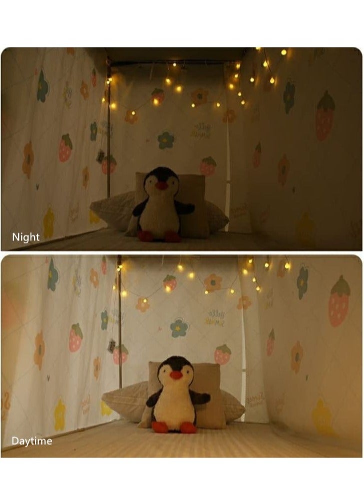 Cute Bunk Bed Curtains Privacy Cloth Underbed Curtains for Bottom Girls, 2 Panels, Beige Flower
