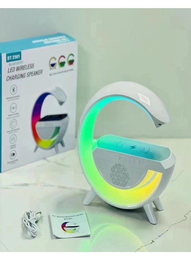 إيه تي إم مكبر صوت لاسلكي بتقنية البلوتوث مع إضاءة محيطة LED وحامل شحن لاسلكي - Image 2