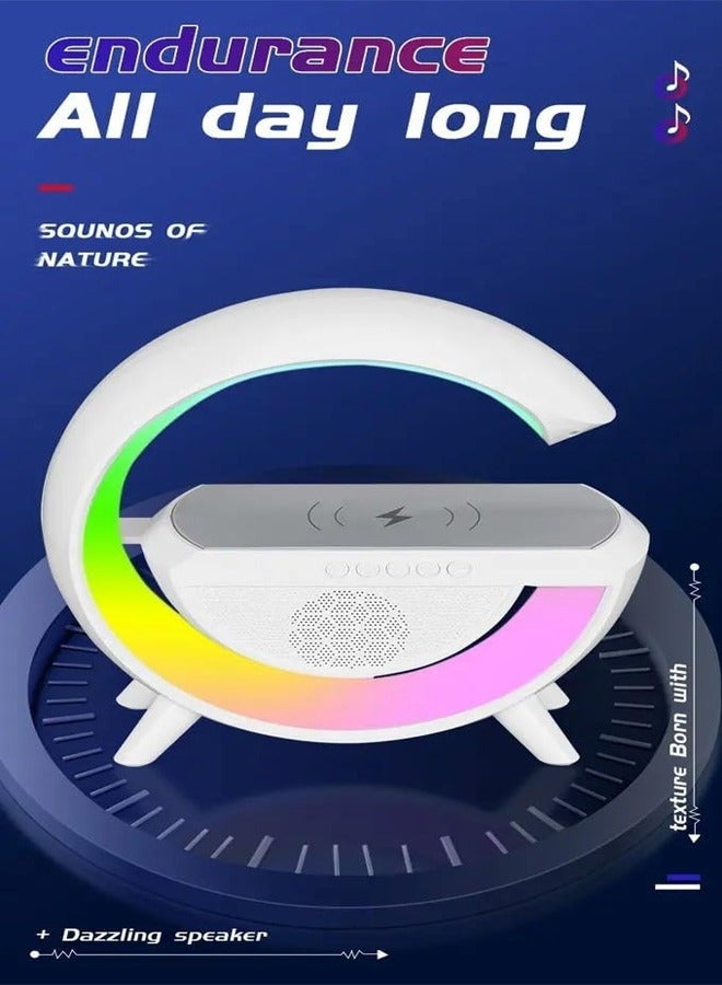 إيه تي إم مكبر صوت لاسلكي بتقنية البلوتوث مع إضاءة محيطة LED وحامل شحن لاسلكي - Image 3