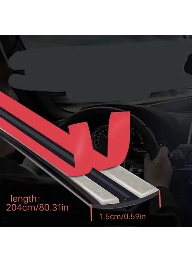 T Shaped Car Windshield Sealing Strip 78.74 Inch Heavy Duty Rubber Leakproof Rainproof Soundproof - Image 2