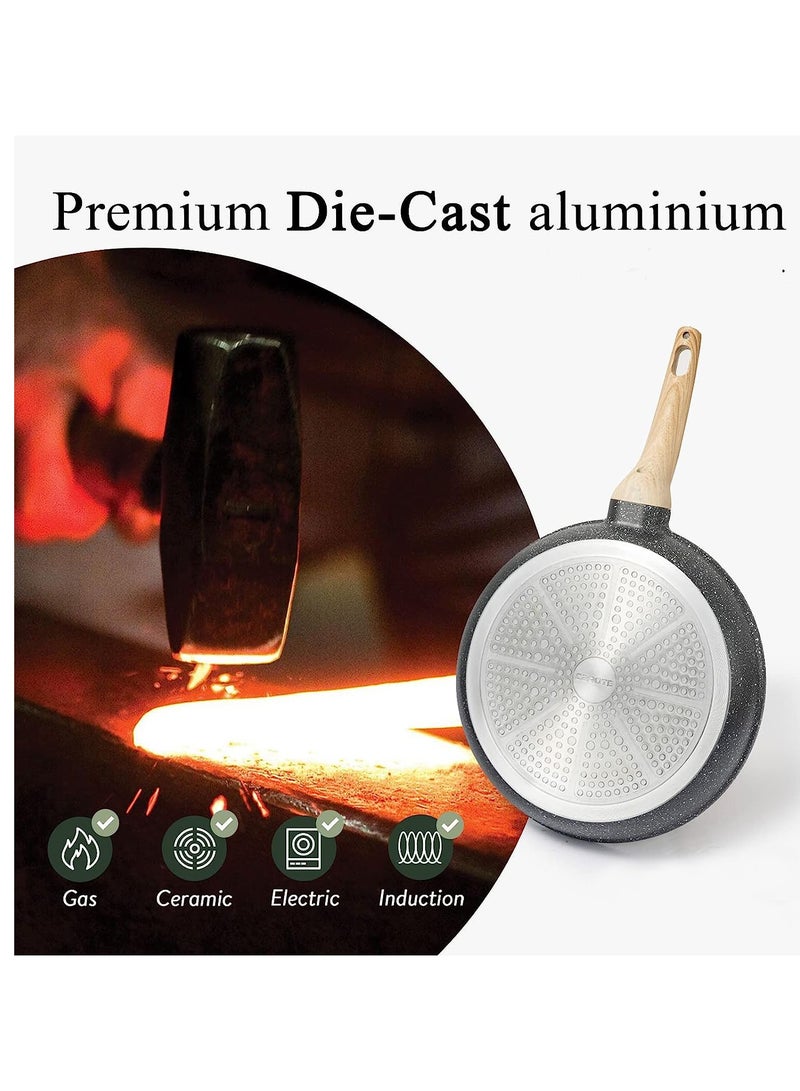 سنسارتي عجينة مانعة للالتصاق ، مقلاة سويسرية بطلاء الجرانيت ، مقلاة صحية من الحجر ، مقلاة الشيف ، خالية من مادة PFOA ، قطرها 26 سم - Image 2