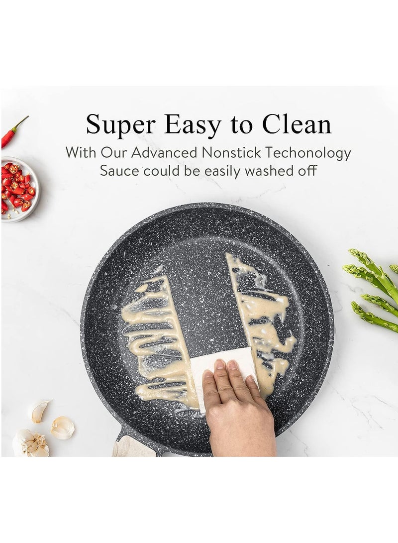 سنسارتي عجينة مانعة للالتصاق ، مقلاة سويسرية بطلاء الجرانيت ، مقلاة صحية من الحجر ، مقلاة الشيف ، خالية من مادة PFOA ، قطرها 26 سم - Image 5