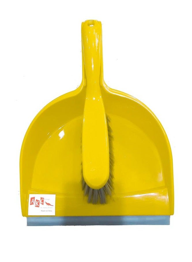 Handheld Short Handle Dustpan & Brush 2-in-1 | Durable Construction | Multi-Purpose Cleaning & Sweeping | Perfect for All Surfaces | Yellow