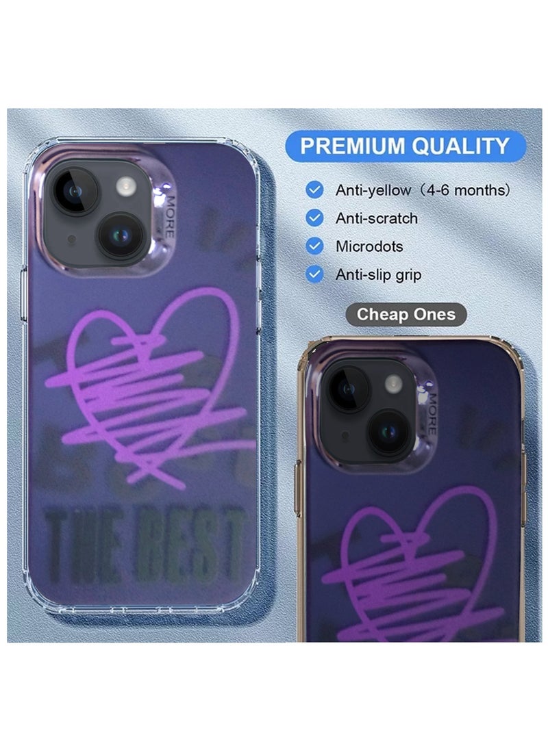 Wtech - More Series Colorful Design Protective Case Cover For Apple iPhone 13 2021 Purple/Metallic - Image 1