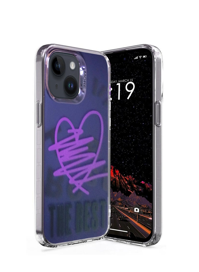 Wtech - More Series Colorful Design Protective Case Cover For Apple iPhone 13 2021 Purple/Metallic - Image 1