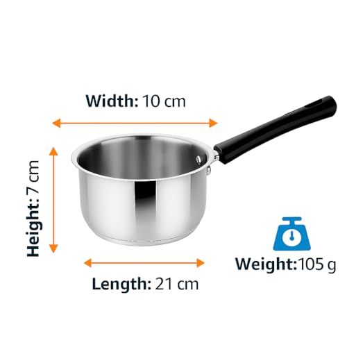 Alark Small Stainless Steel Mini Soup Pot with Wooden Handle Breakfast Pot Pour Spout and 300ML Making Sauces Reheating Soup Heating Butter Tea Milk Warmer Mini Pan Enamel Ghee Small Warmers Saucepan - Image 5