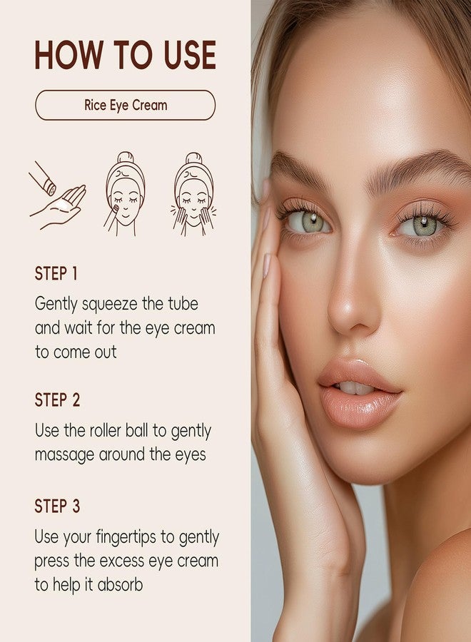 DLZZRS Rice Eye Cream, Multi-Effect Correxion Eye Cream with 94.4% Fermented Rice Extract, Deep Hydration Improve Dark Circles Eye Bags Under Eye Cream for Fine Wrinkles and Puffiness Treatment - Image 5