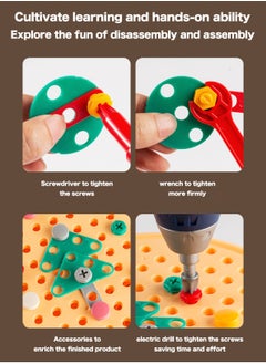 LOOPITYS Teddy Bear shaped Toolbox Toys -203 pieces Creative Drilling Set Creative Drilling Toys with Screwdriver Tools, Electric Drill Toys, and Rainbow Fasteners - Advanced STEM Building Set  - Image 5