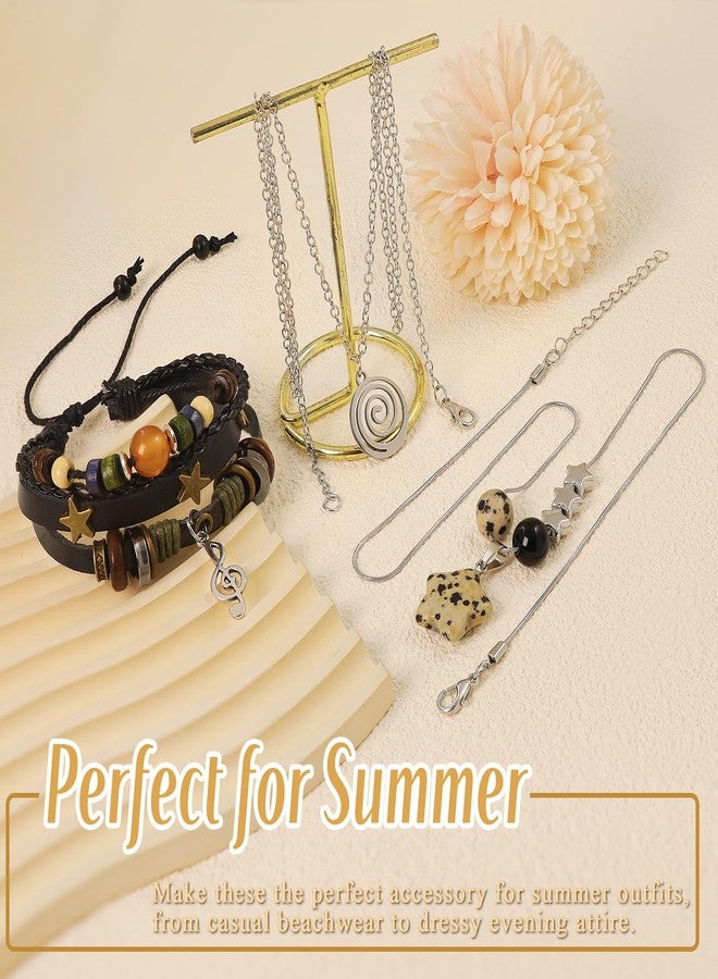 RechicGu Multilayer Y2k Star Necklace Fairy Grunge Bracelets Set Handmade Fairycore Grunge Jewelry Gothic Swirl Star Necklace Punk Rock Roll Music Guitar Grunge Accessories for Women Men Swirl - Image 5