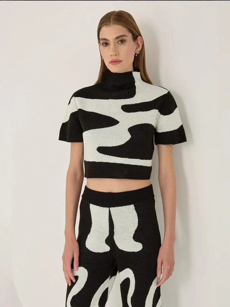 HICCUP Abstract Knitwear Top