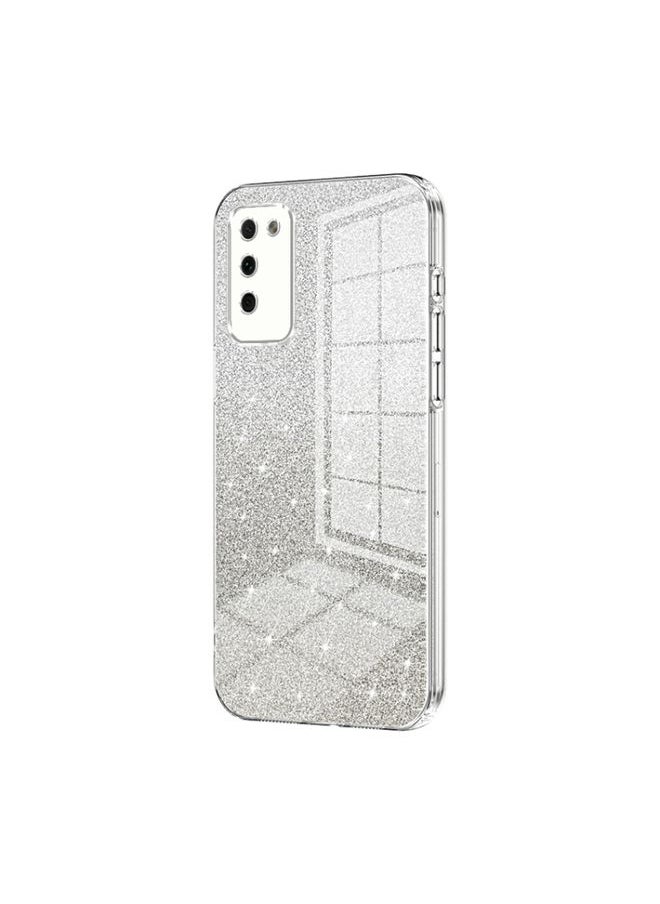 HuHa Case Cover For Honor 30 Youth Gradient Glitter Powder Electroplated Phone Case Transparent 