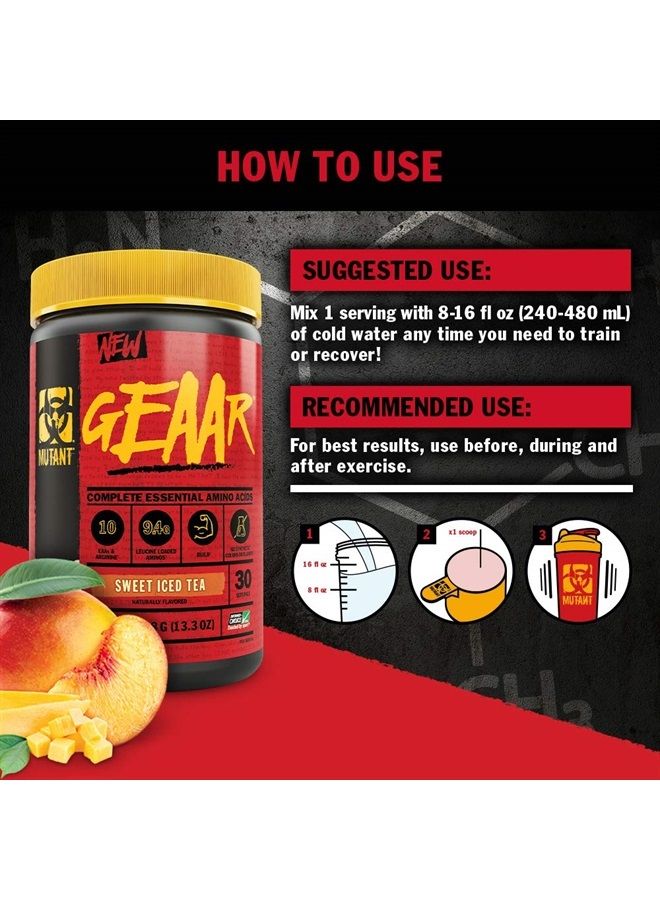 Mutant GEAAR - 9.4g of EAA Powder + Arginine, 7g BCAAs, 4g Leucine, Electrolytes, Coconut Water, No Artificial Colors or Flavors, Delicious Taste - 30 Servings - Rocket Pop - 378g - Image 5