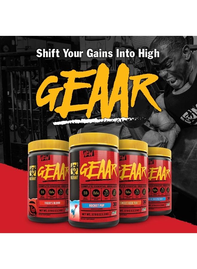 Mutant GEAAR - 9.4g of EAA Powder + Arginine, 7g BCAAs, 4g Leucine, Electrolytes, Coconut Water, No Artificial Colors or Flavors, Delicious Taste - 30 Servings - Rocket Pop - 378g - Image 2