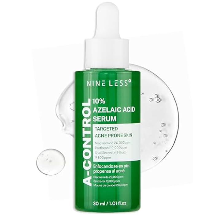 NINELESS A-Control 10% Azelaic Acid Serum - Korean Acne Serum for Face - Calming Facial Treatment Clearing Breakout, Pimples - for Acne-Prone & Dull Skin, 1.01 fl.oz. - Image 1