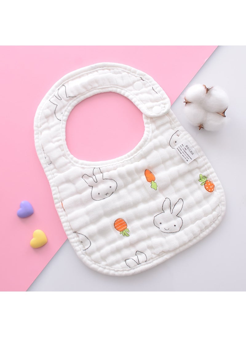 Generic Cute Cartoon Print Muslin Baby Bibs U-shaped Wholesale U-Rabbit 