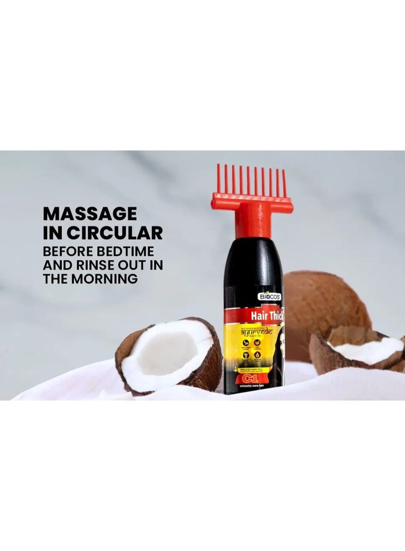 BIOCOS Hair Thick Ayurvedic Oil | Moringa, Amla & Coconut for Strength - Image 3