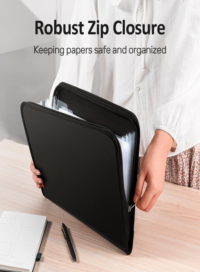 Sooez Expanding File Organizer, 7 Pocket Accordion Folder, Heavy Duty, Letter Size, Black - Image 2