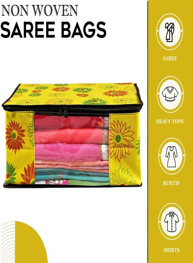 SHAPING FABRIC طقم غطاء ساري من قماش التشكيل، قطعة واحدة، منظم ملابس من قماش غير منسوج للخزانة مع نافذة شفافة وحقيبة تخزين ملابس بسحاب مزدوج، غطاء ملابس SF_XL_SC_CC_XPID1598426731598648 - Image 2