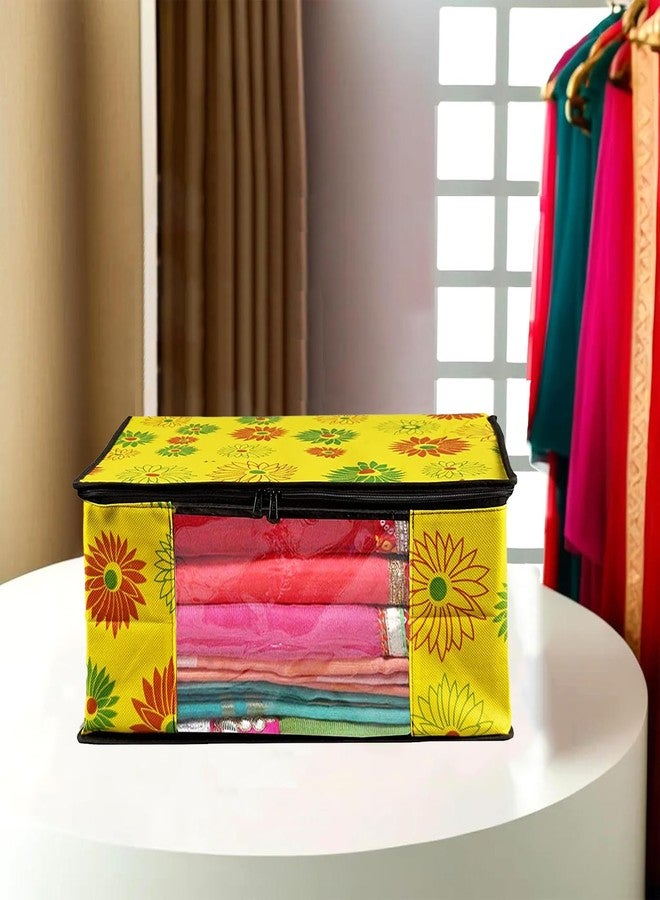 SHAPING FABRIC طقم غطاء ساري من قماش التشكيل، قطعة واحدة، منظم ملابس من قماش غير منسوج للخزانة مع نافذة شفافة وحقيبة تخزين ملابس بسحاب مزدوج، غطاء ملابس SF_XL_SC_CC_XPID1598426731598648 - Image 1