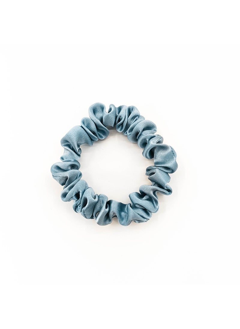 Generic - 22mm Silk Hair Ties Bulk Beige Silver Grey Haze blue (trumpet 1.5cm) - Image 1