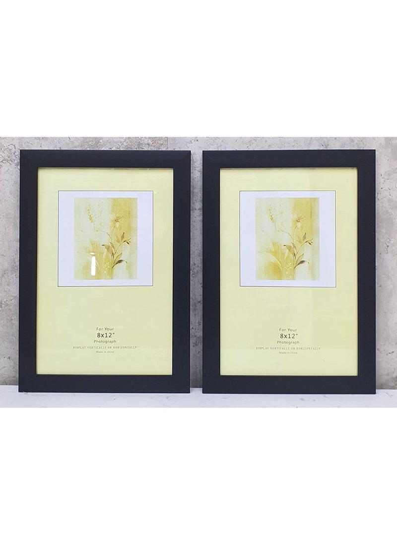 Decorhills Decorhills Graduation Certificate Document Picture Frames A4 Diploma Holder Wall Tabletop Display 8x12 inch, Pack of 2, Black, Plastic  - Image 1