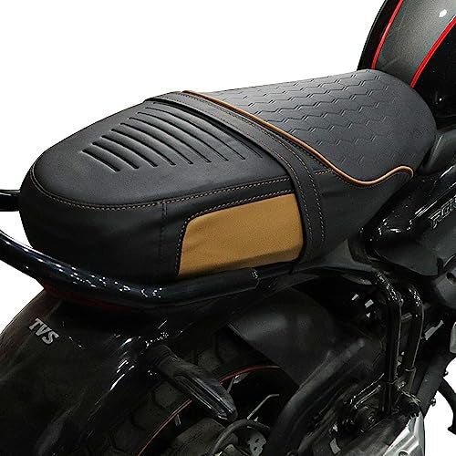 TVS Ronin Seat Cover for Sweat Free Comfortable Riding| Nylon Thread Stitching for Strength| Bike Riding Accessories|Heat & UV Ray Protection|Enhanced Tear Resistance - Tan - Image 4