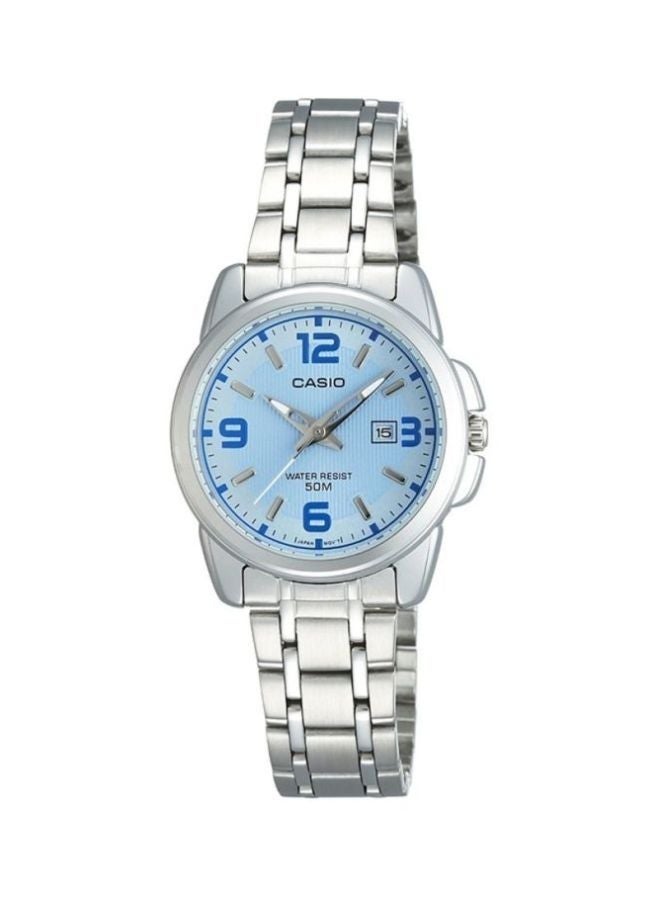 Casio LTP-1314D-2A Women's Water Resistant Analog Watch, 33 mm, Silver - Image 1