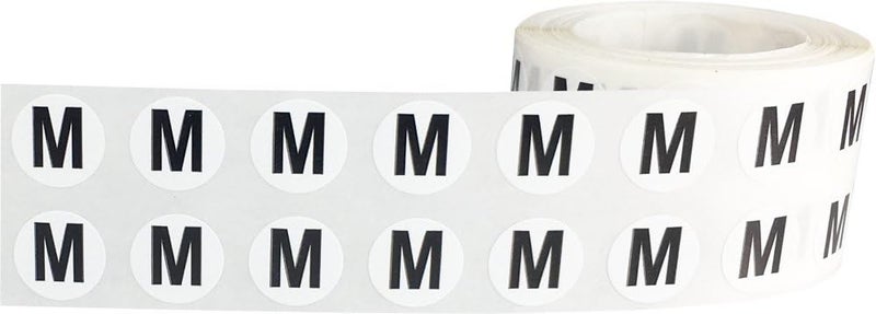 InStockLabels.com Letter M Inventory Labels .5 Inch Round Circle Dots 1,000 Adhesive Stickers - Image 2