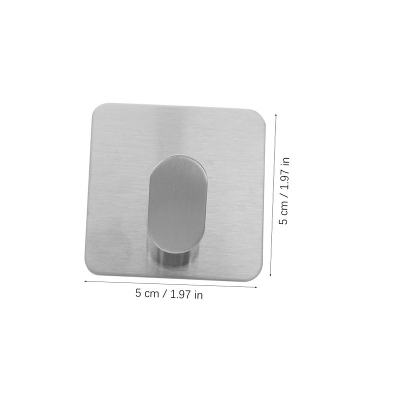 4pcs Stainless Steel Towel Hooks Strong Adhesive Bathroom Kitchen Wall Mount Easy Installation - Image 3