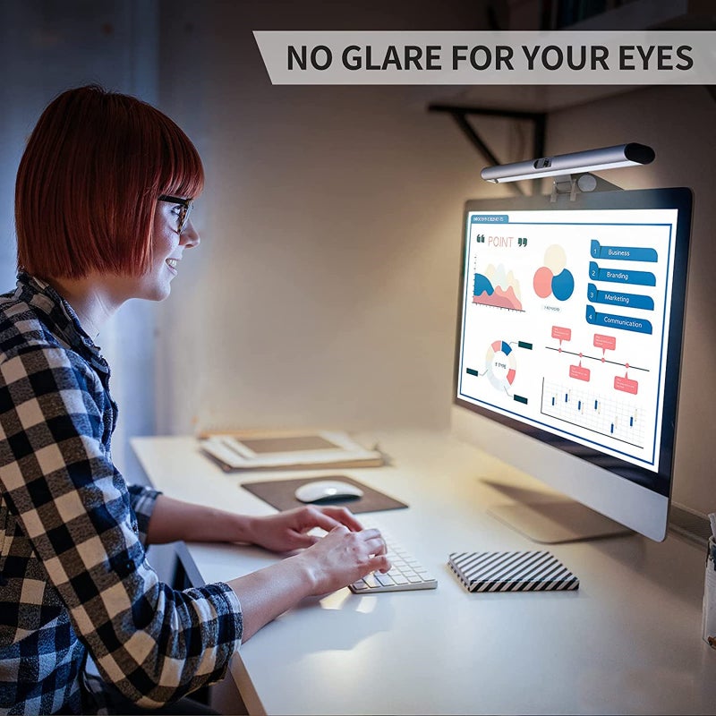 Computer Monitor Light Bar: 2-In-1 Combo With 1080P Webcam, Glare-Free 3 Color Temperatures, USB Powered - Space-Saving Clamp Design For Home Office, Online Classes, Live Streaming - Image 5