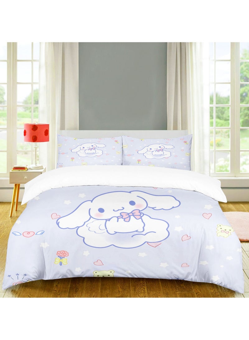 Sanrio Cinnamon Dog Pattern Bedding 3-piece Soft microfiber polyester sheet with duvet cover and two pillowcases (size 150cmX200cm) -3  - Image 2