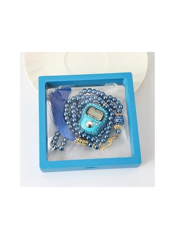 MASTER INDEX Luxury Islamic Gift – 99 Glass Beads Prayer Tasbeeh with Digital Tally Counter  - Image 3