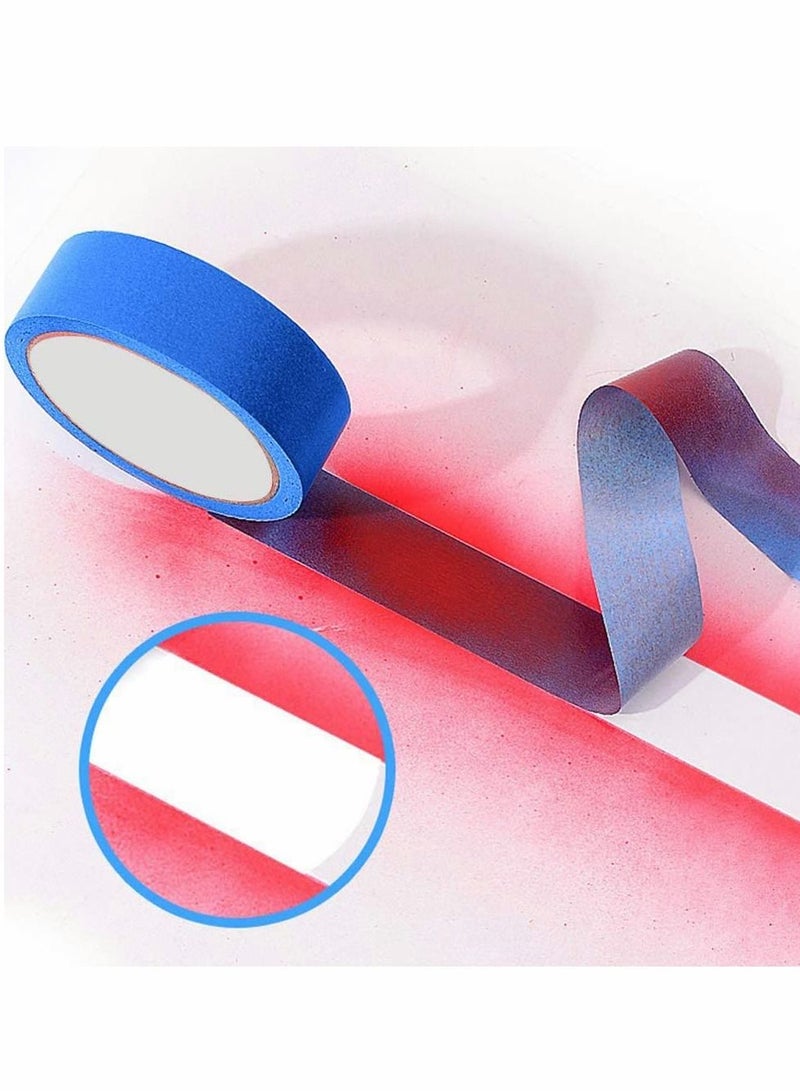 Excefore 10 لفات من شريط لاصق أزرق للرسامين للرسم والتزيين، شريط لاصق للرسامين متعدد الأسطح بعرض 25 مم وطول 20 مترًا للاستخدام المهني والمنزلي، تزيين الحرف اليدوية، رش الجسم - Image 3
