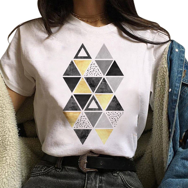 Spot Aliexpress T-Shirt Short-Sleeved Loose T-Shirt Womens Simple T-Shirt Womens Custom Logo One Piece Drop Shipping Reflection type - Image 4